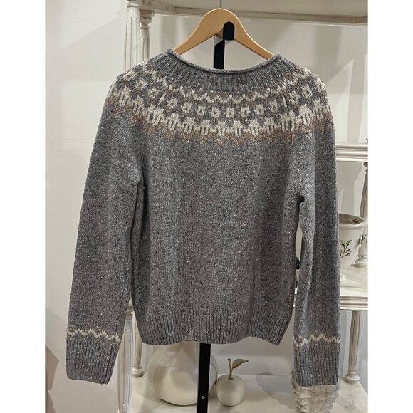 Alex Mill Jaime Fairisle Pullover Wool Sweater Heather Grey Size Medium - Picture 4 of 4